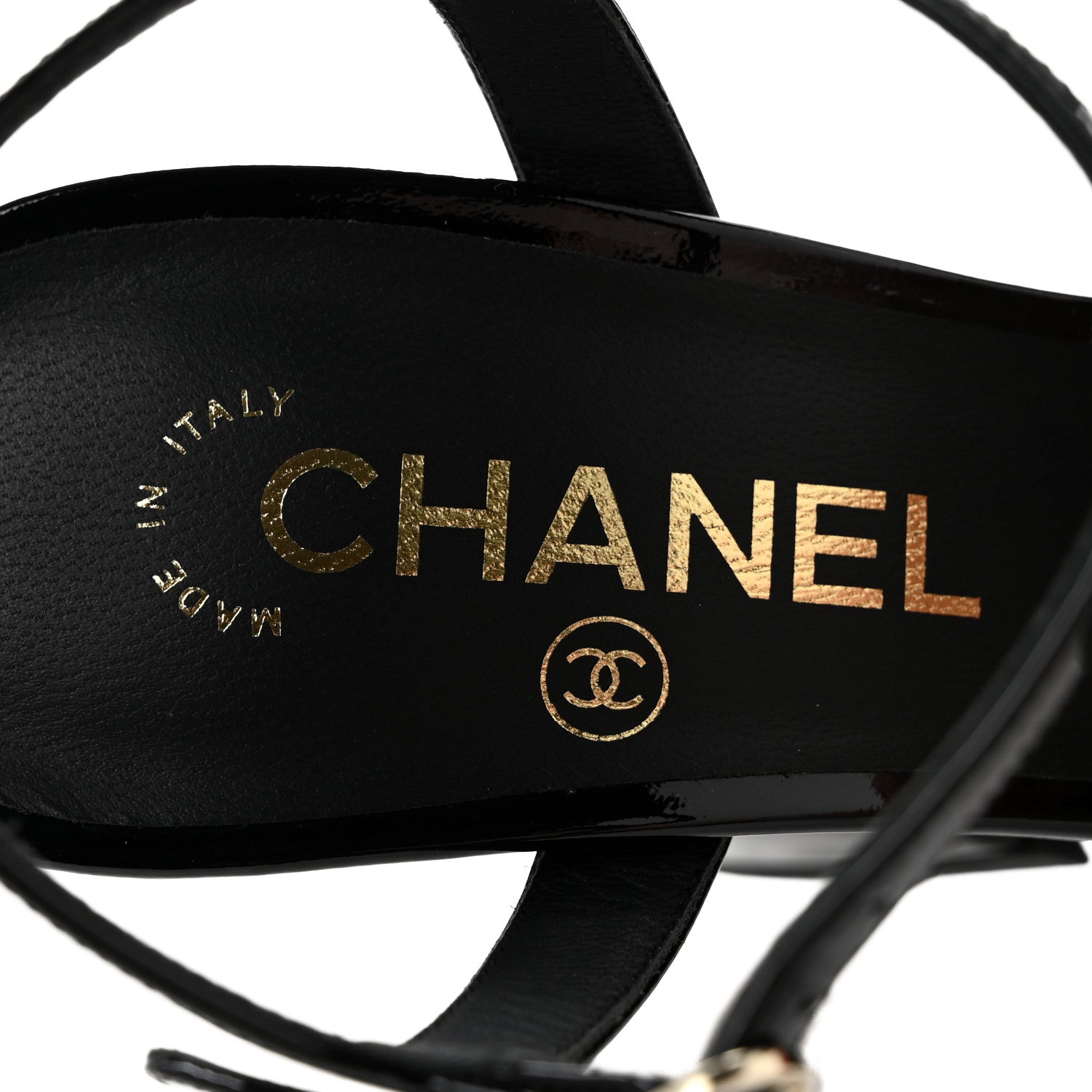 Chanel Patent Calfskin CC Clover Sandals 37.5 Black 8 of 10
