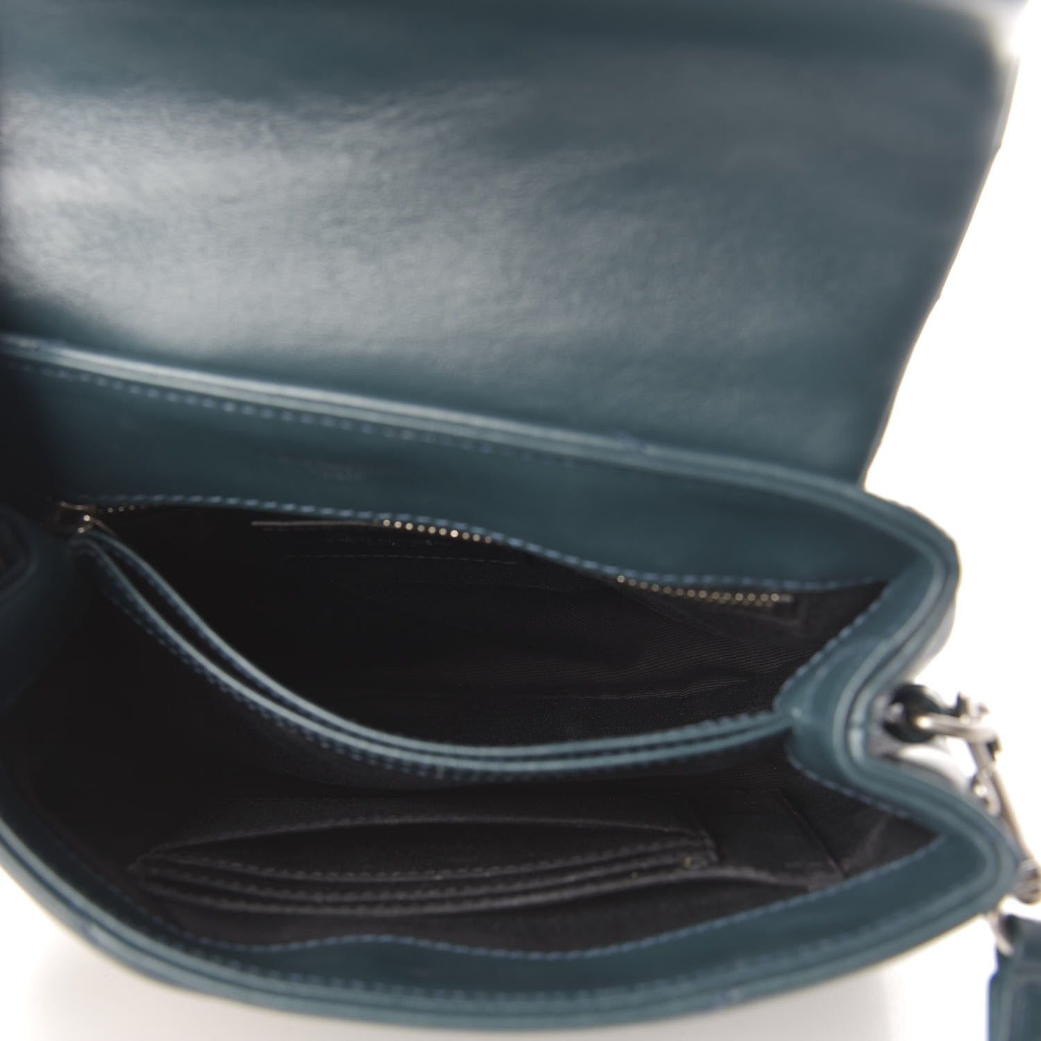 Saint Laurent Calfskin Y Quilted Monogram Toy Loulou Satchel Dark Turquoise 5 of 13