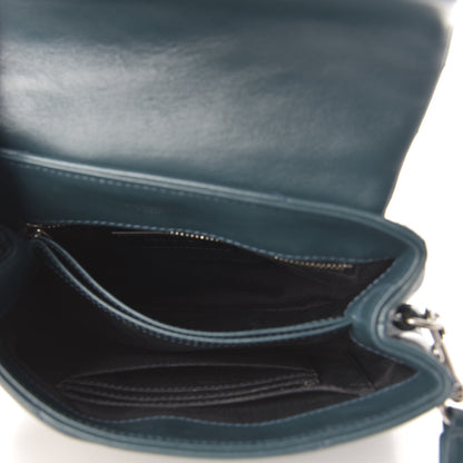 Saint Laurent Calfskin Y Quilted Monogram Toy Loulou Satchel Dark Turquoise 5 of 13