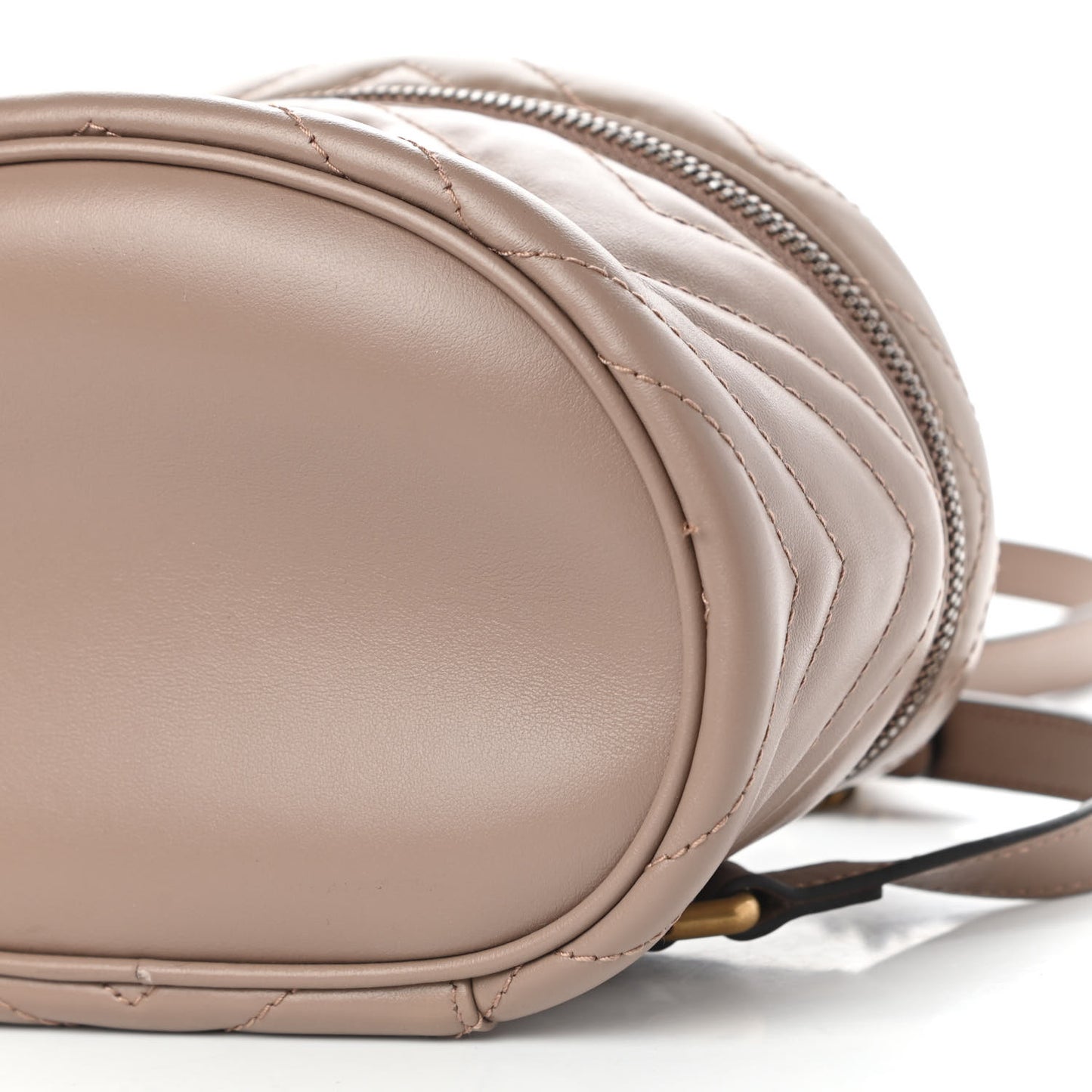 Calfskin Matelasse Mini GG Marmont Round Backpack Porcelain Rose