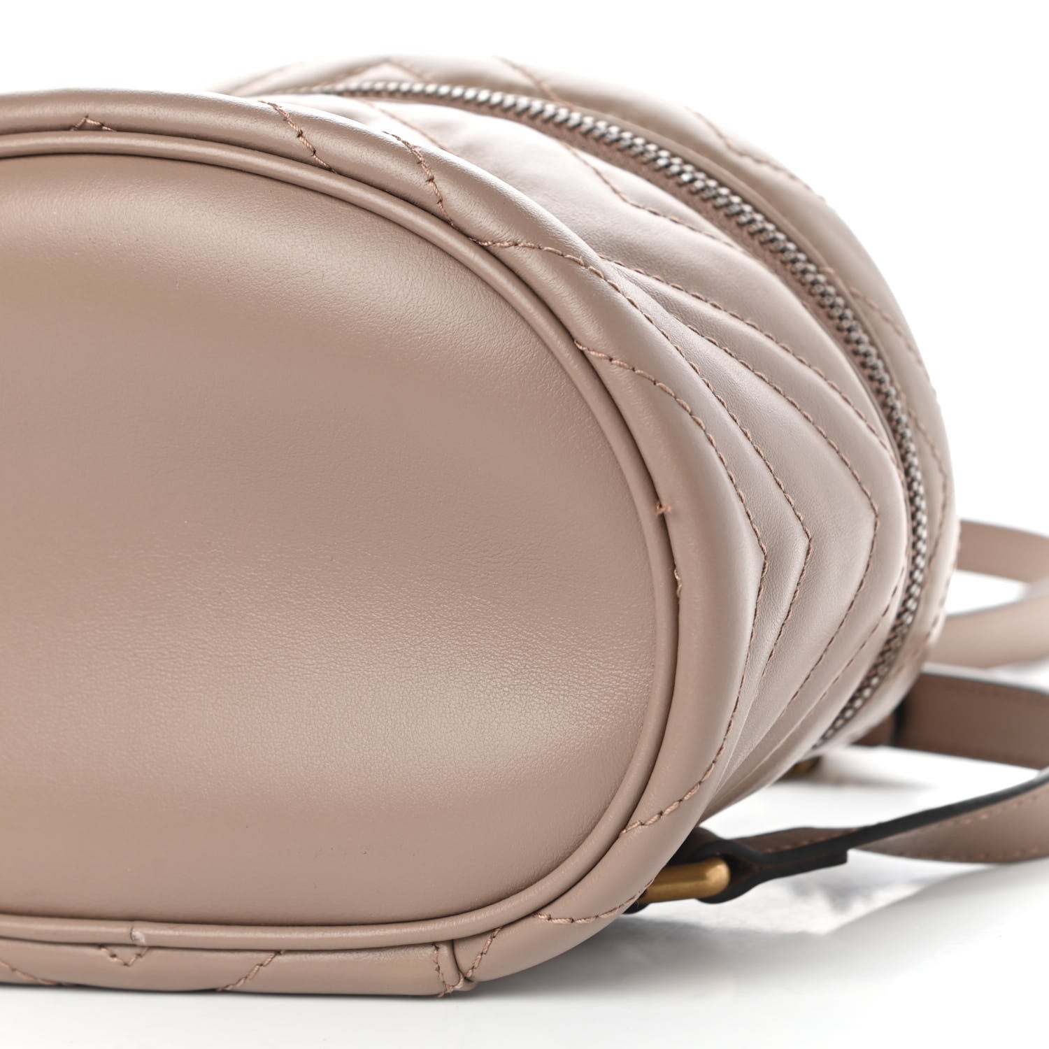 Gucci Calfskin Matelasse Mini GG Marmont Round Backpack Porcelain Rose 9 of 9