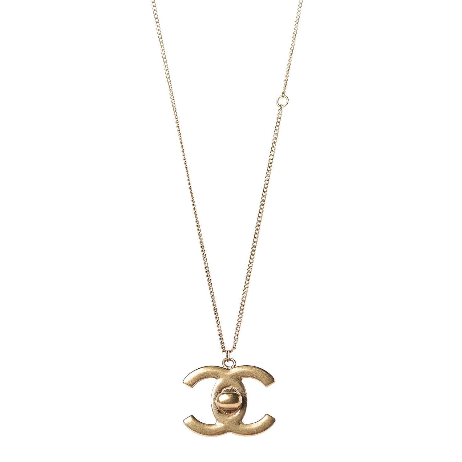 Chanel Turnlock CC Necklace Gold 1 of 7