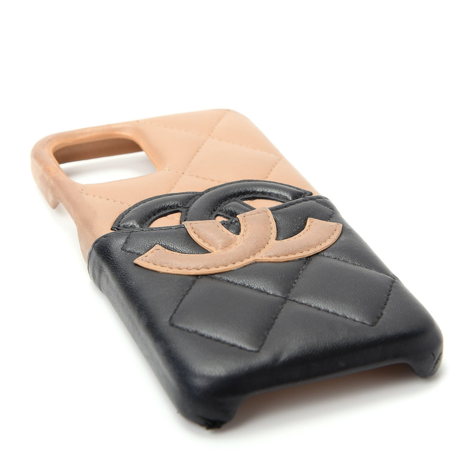 Chanel Lambskin Quilted CC iPhone XI Pro Case Beige Black 3 of 9