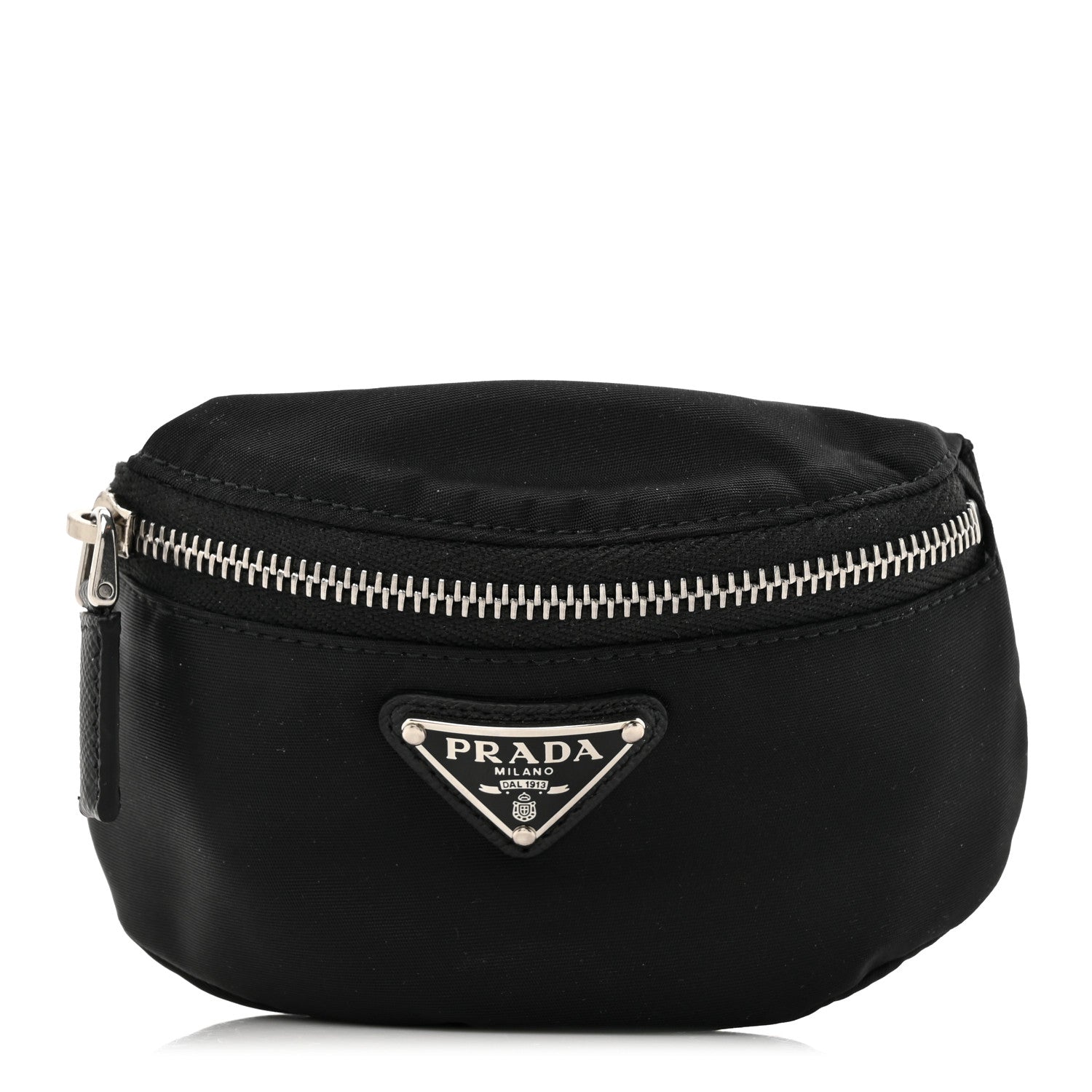 Prada Re-Nylon Travel Saffiano Metal Triangle Logo Mini Arm Pouch Black 1 of 7