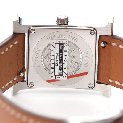 Hermes Stainless Steel Epsom 21mm Heure H Hour Quartz Watch Gold 4 of 5