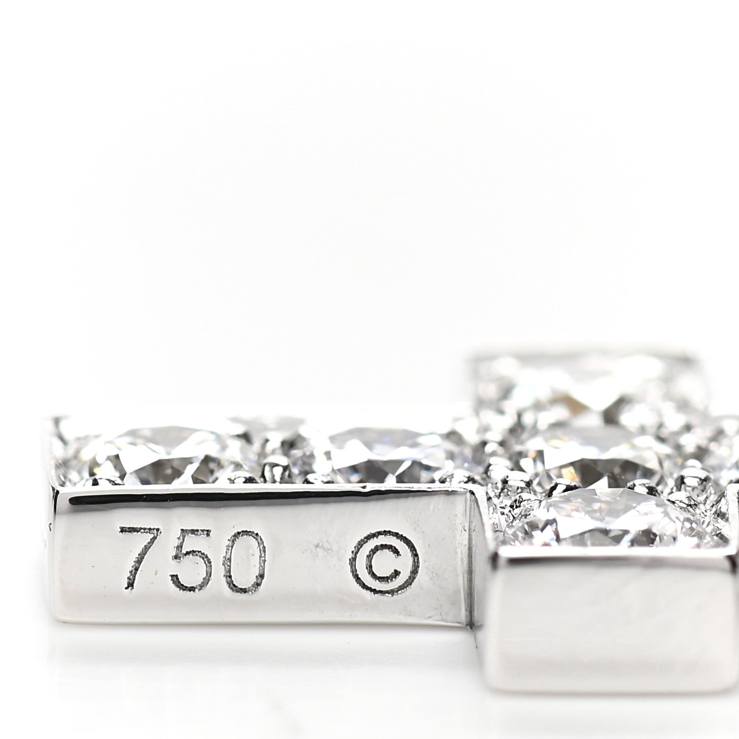 Cartier 18K White Gold Diamond .84ctw Cross Charm Pendant 5 of 8