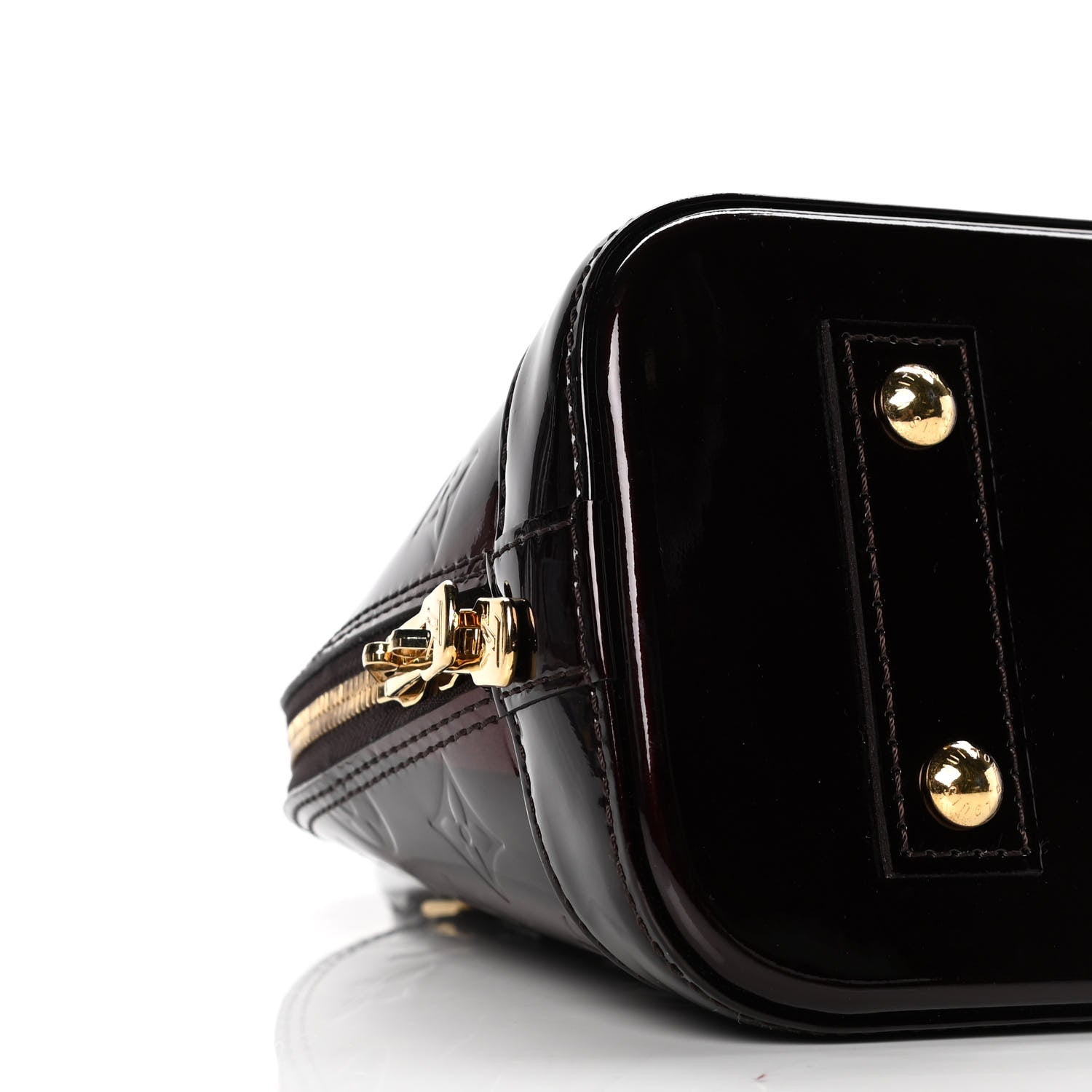 Louis Vuitton Vernis Rayures Alma BB Amarante 6 of 7
