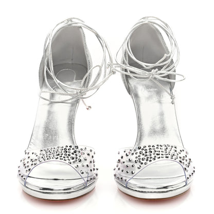 Christian Louboutin PVC Glitter Crystal Degratina Frou 120 Pumps 37 Silver 3 of 8