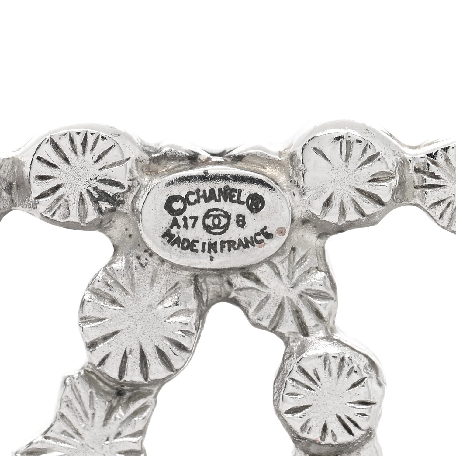 Chanel Crystal Pearl Star CC Multi Strand Chain Logo Brooch Silver White Black 3 of 3