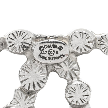 Chanel Crystal Pearl Star CC Multi Strand Chain Logo Brooch Silver White Black 3 of 3