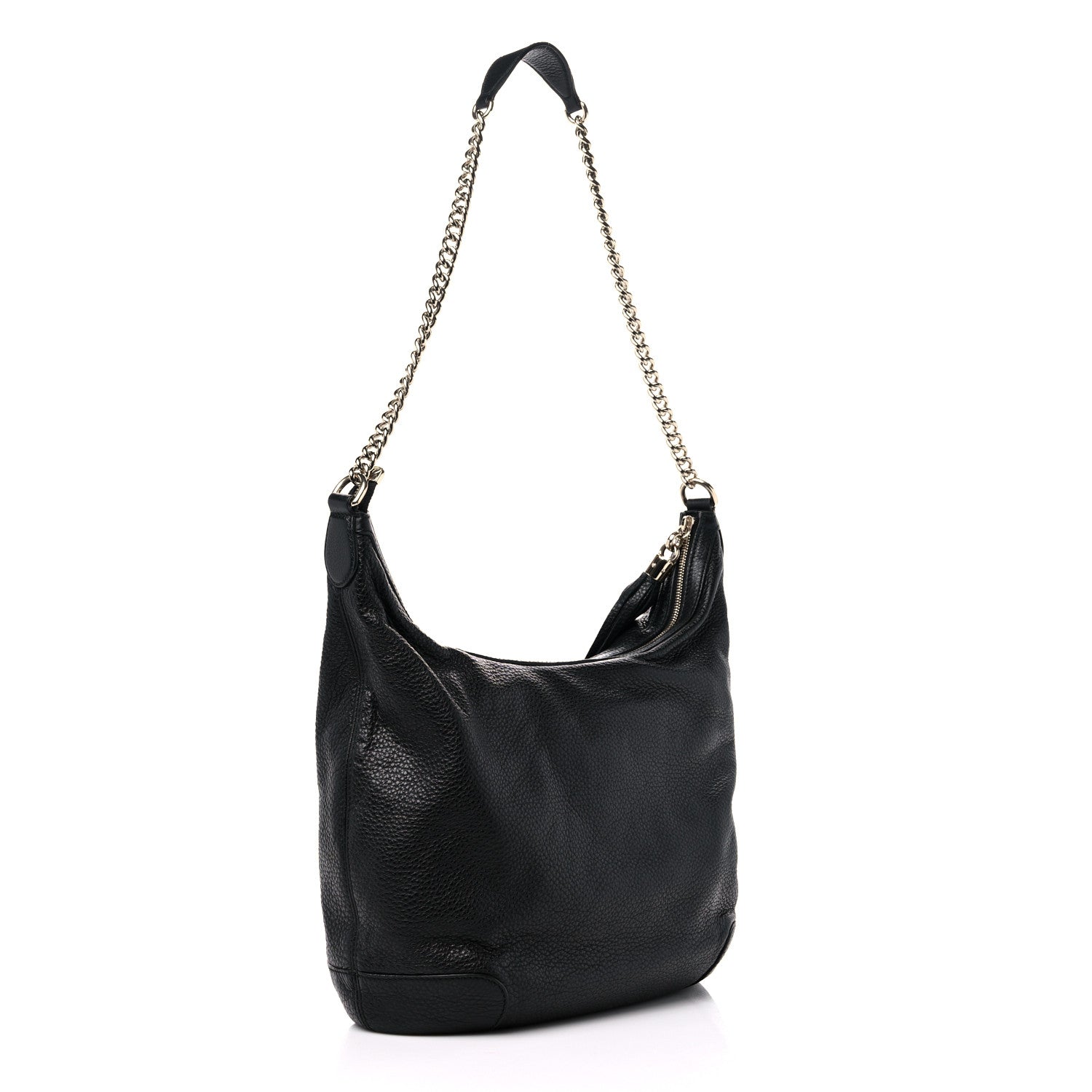 Gucci Pebbled Calfskin Medium Soho Chain Hobo Black 3 of 9