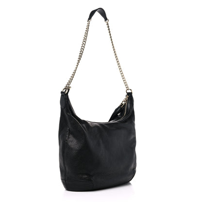 Gucci Pebbled Calfskin Medium Soho Chain Hobo Black 3 of 9
