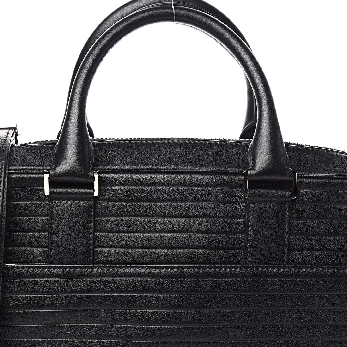 HOMME Calfskin Ribbed Briefcase Black