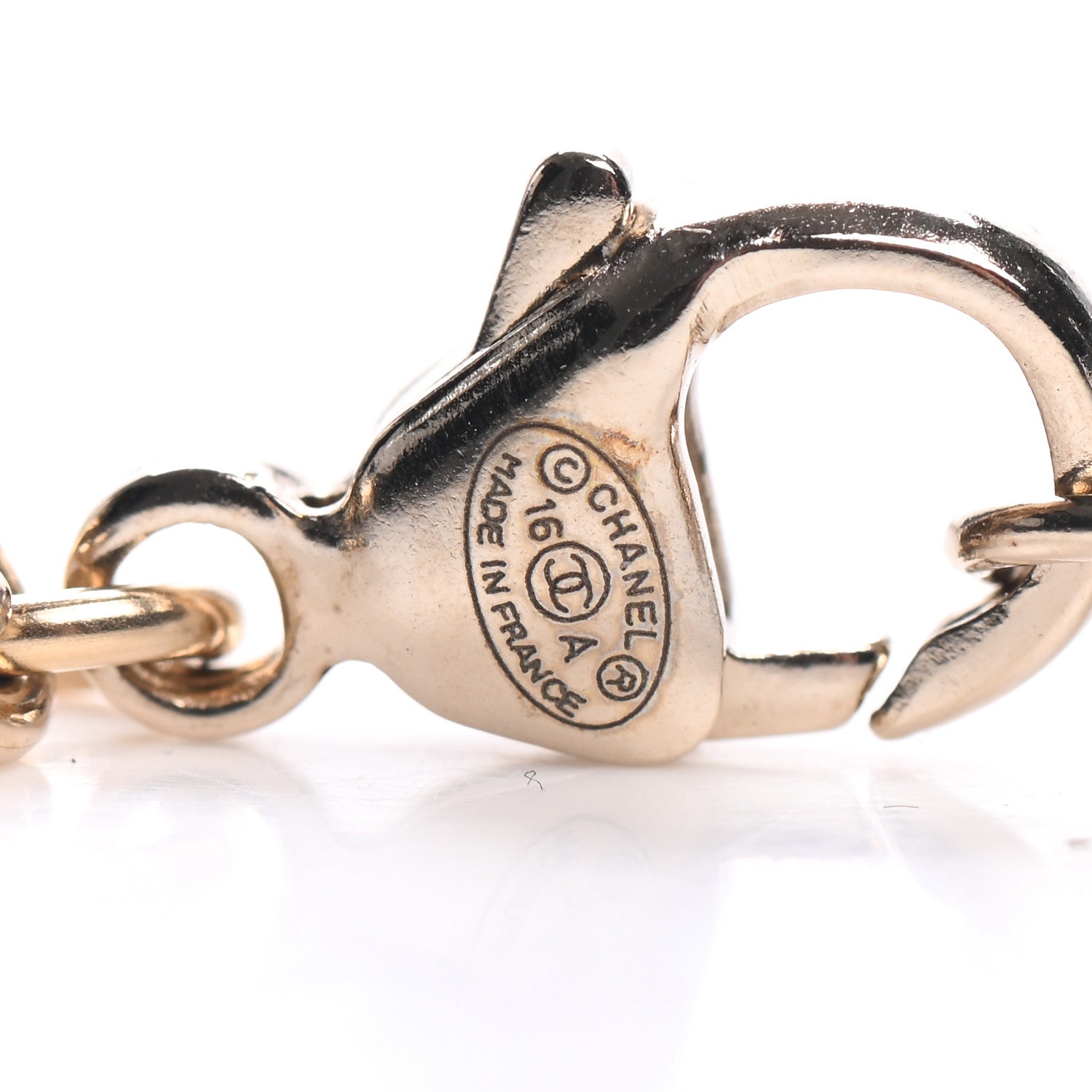 Chanel Pearl Crystal CC Short Logo Necklace Gold 4 of 5