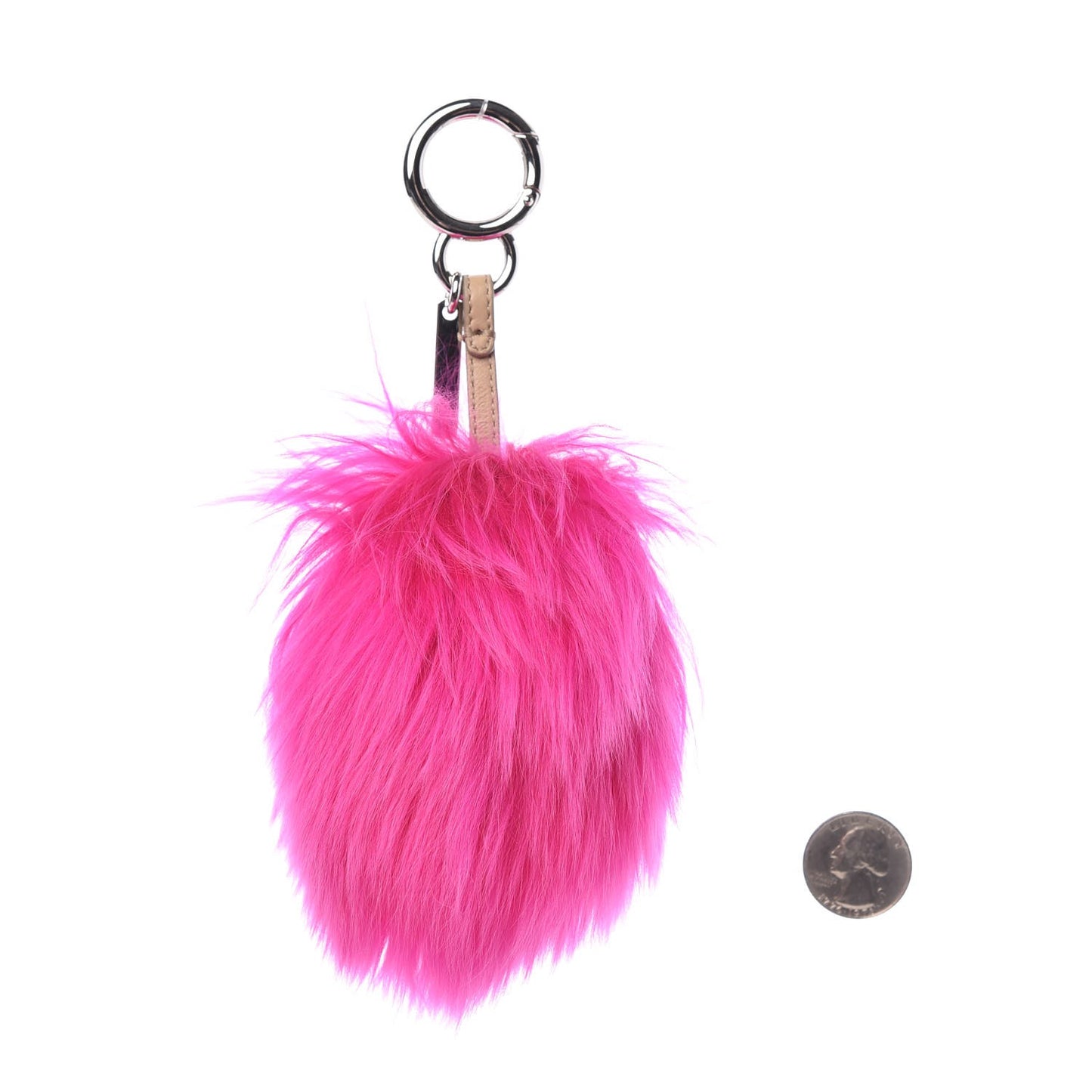 Alpaca Mink Fur Crystal Faces Micro Bag Bug Charm Fuchsia