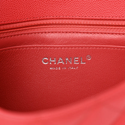 Chanel Caviar Quilted Mini Rectangular Flap Light Red 6 of 10