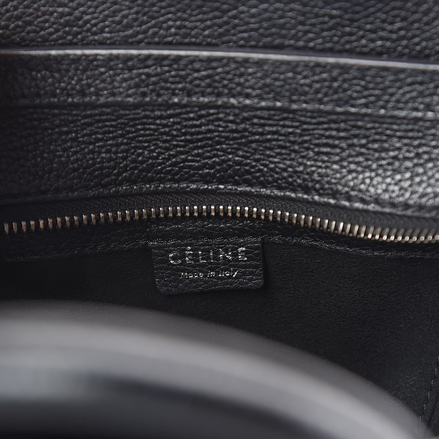 Celine Drummed Calfskin Nano Luggage Black 6 of 9