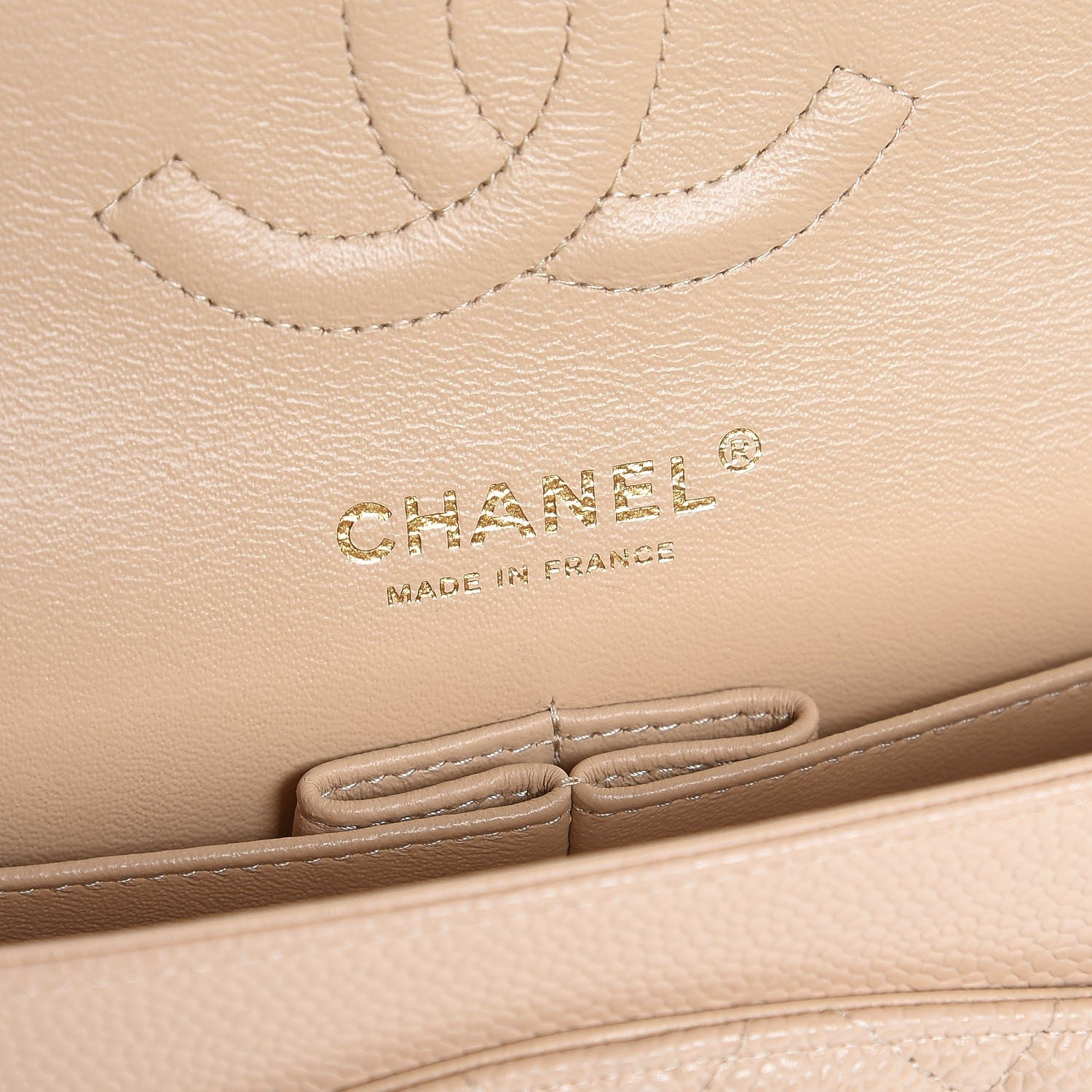 Chanel Caviar Quilted Medium Double Flap Beige Clair 6 of 8