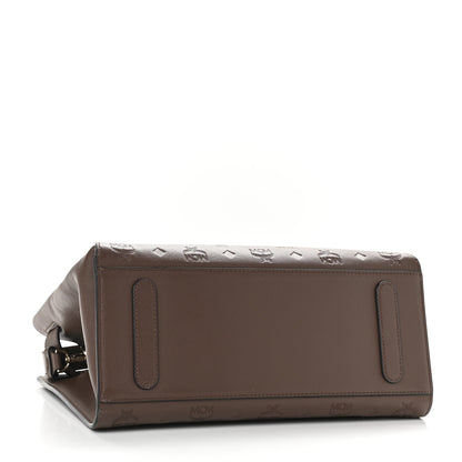 MCM Calfskin Ottomar Monogram Medium Essential Tote Chestnut 4 of 8