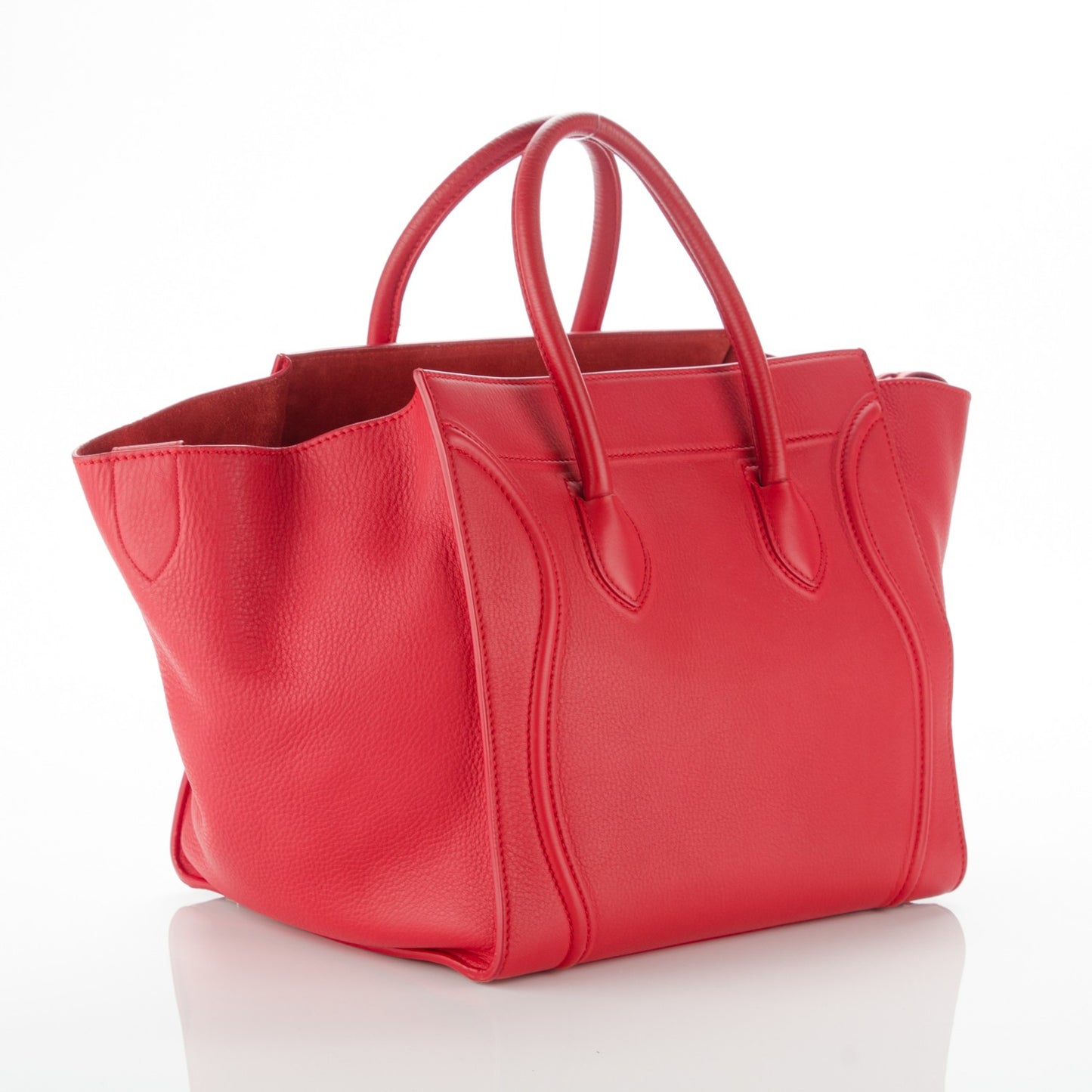 Supple Calfskin Medium Phantom Luggage Red
