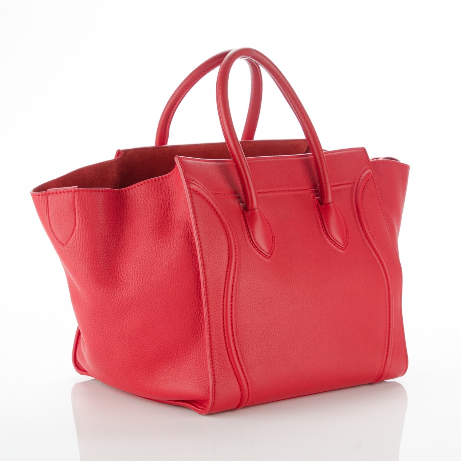 Celine Supple Calfskin Medium Phantom Luggage Red 3 of 9