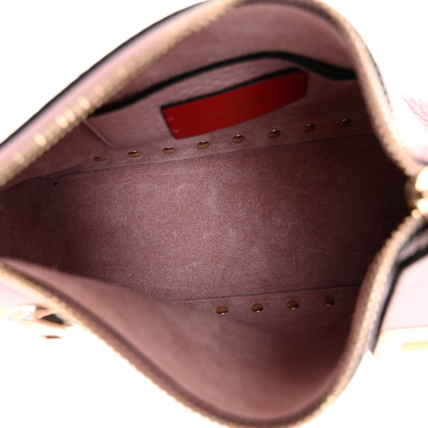 Pebbled Calfskin Small Rockstud Flip Lock Shoulder Bag Water Rose