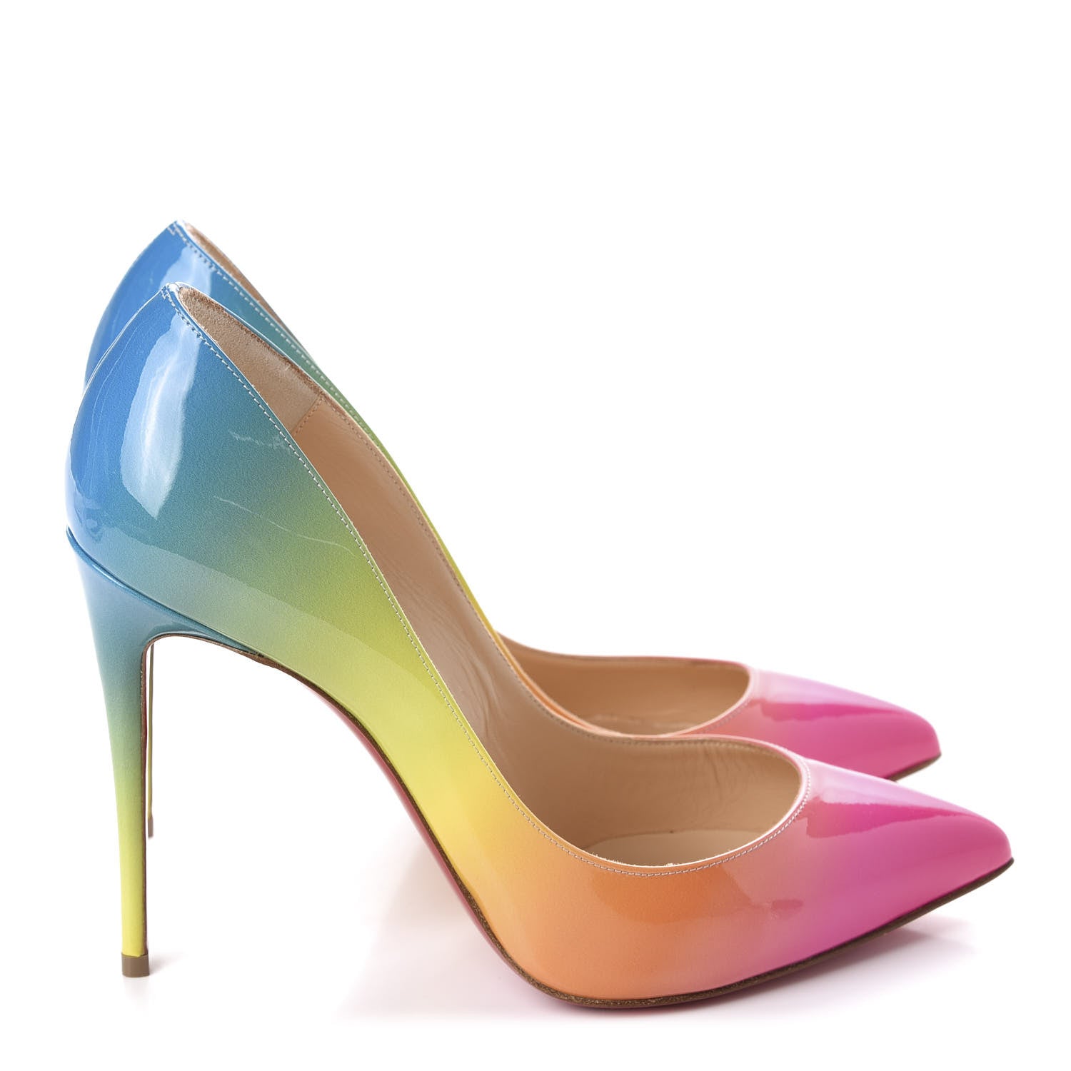Christian Louboutin Patent Sunrise Pigalle Follies 100 Pumps 38.5 Multicolor 4 of 9