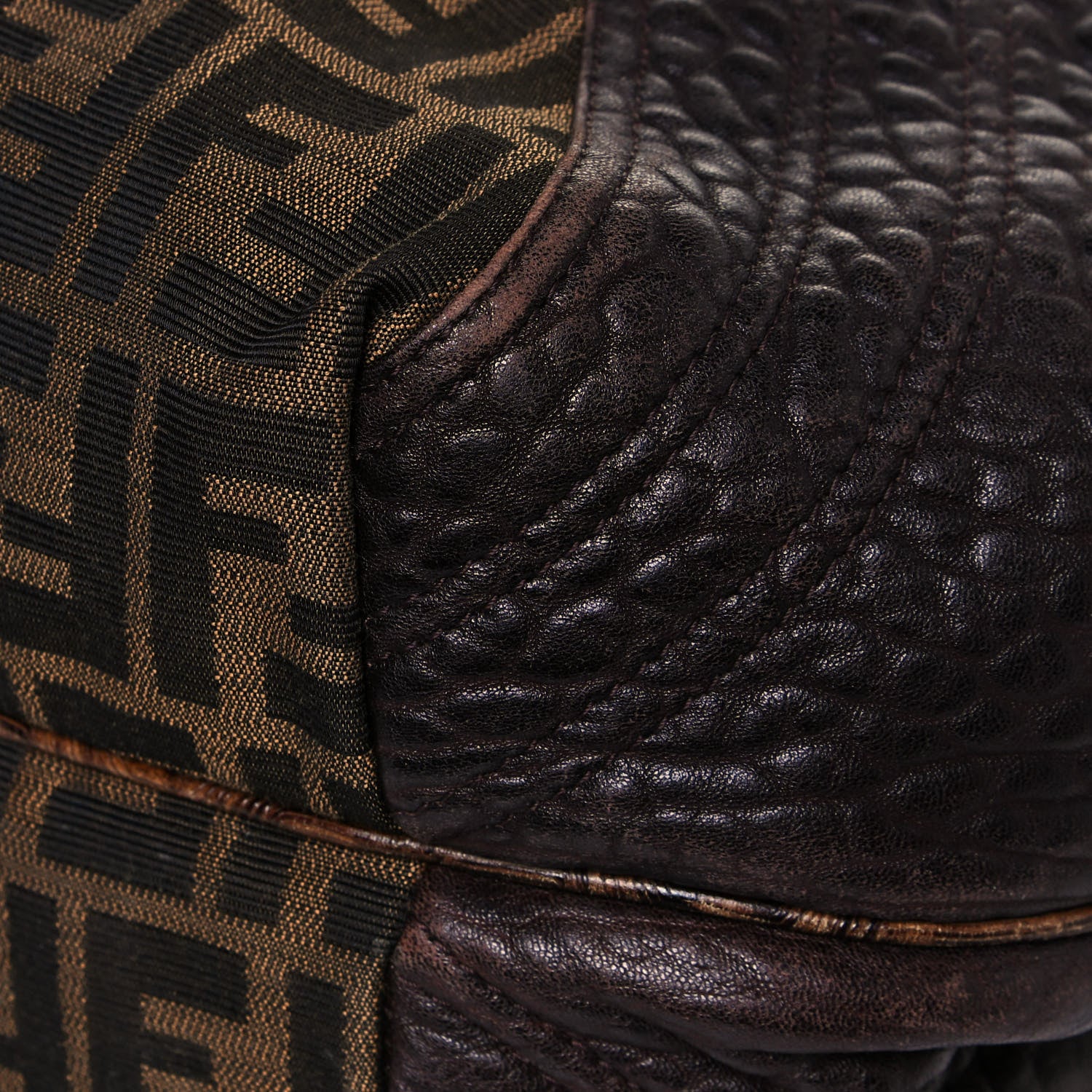 Fendi Zucca Nappa Nuvolata Vitello Tortuga Spy Tobacco Moro 6 of 17