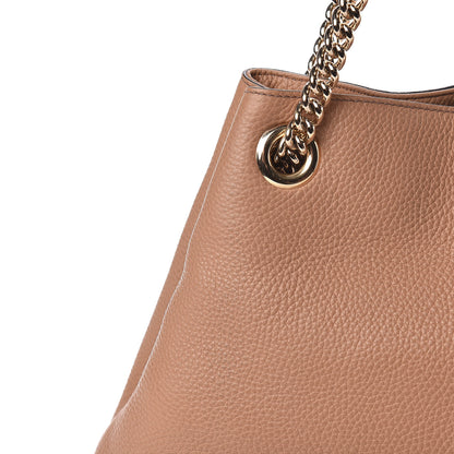 Gucci Pebbled Calfskin Medium Soho Chain Shoulder Bag Camelia 11 of 18