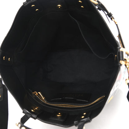 Dolce & Gabbana Calfskin Graffiti Printed Beatrice Tote Black 6 of 13
