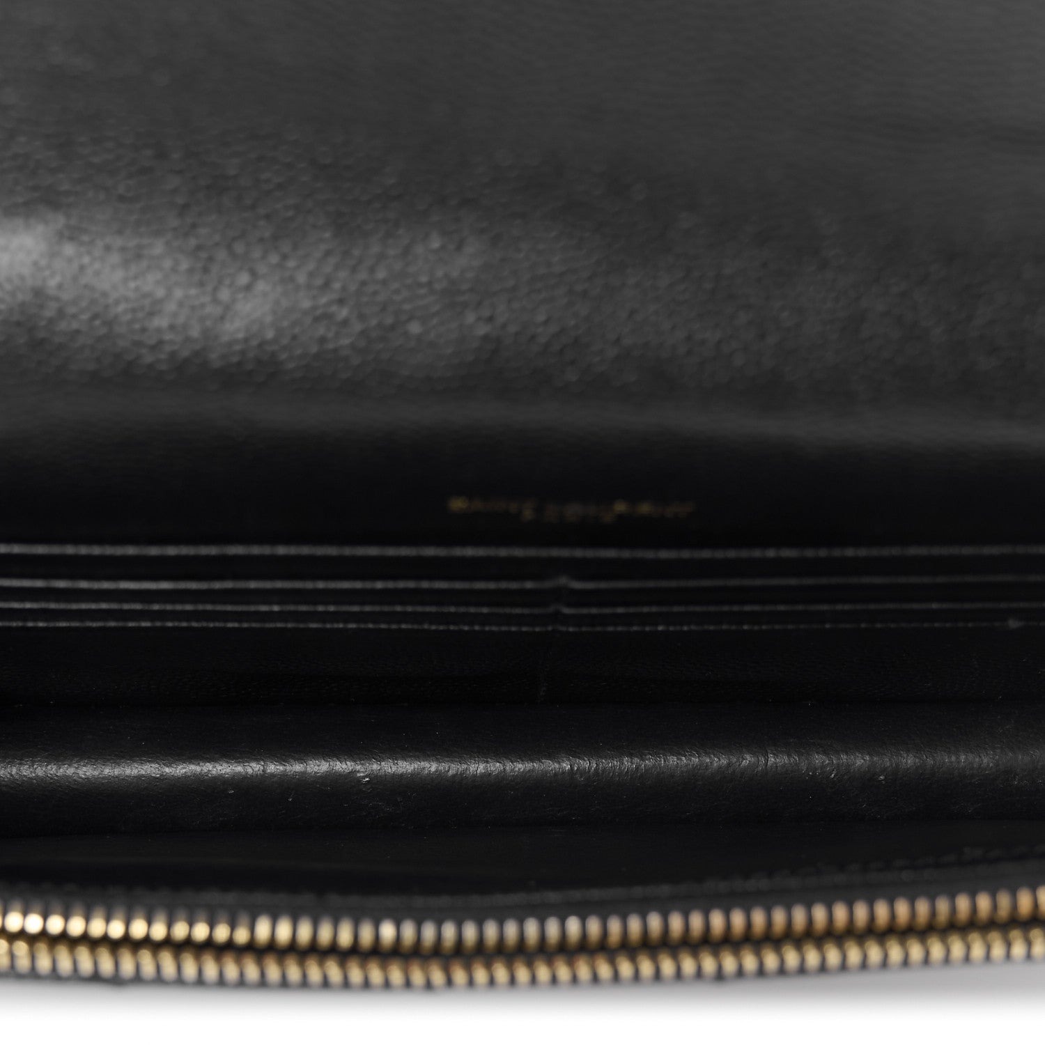 Saint Laurent Grain De Poudre Matelasse Chevron Monogram Envelope Chain Wallet Black 5 of 11