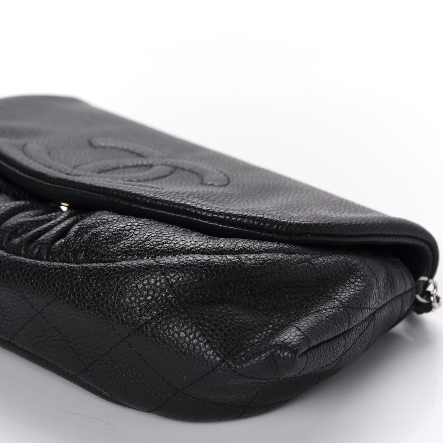 Chanel Caviar Half Moon Wallet On Chain WOC Black 7 of 12