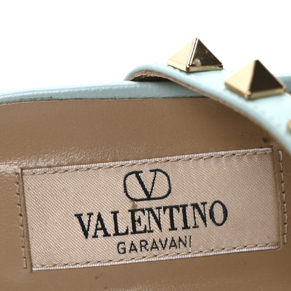 Valentino Garavani Calfskin Nappa Rockstud 60mm Caged Slide Sandals 37.5 Light Blue 8 of 9