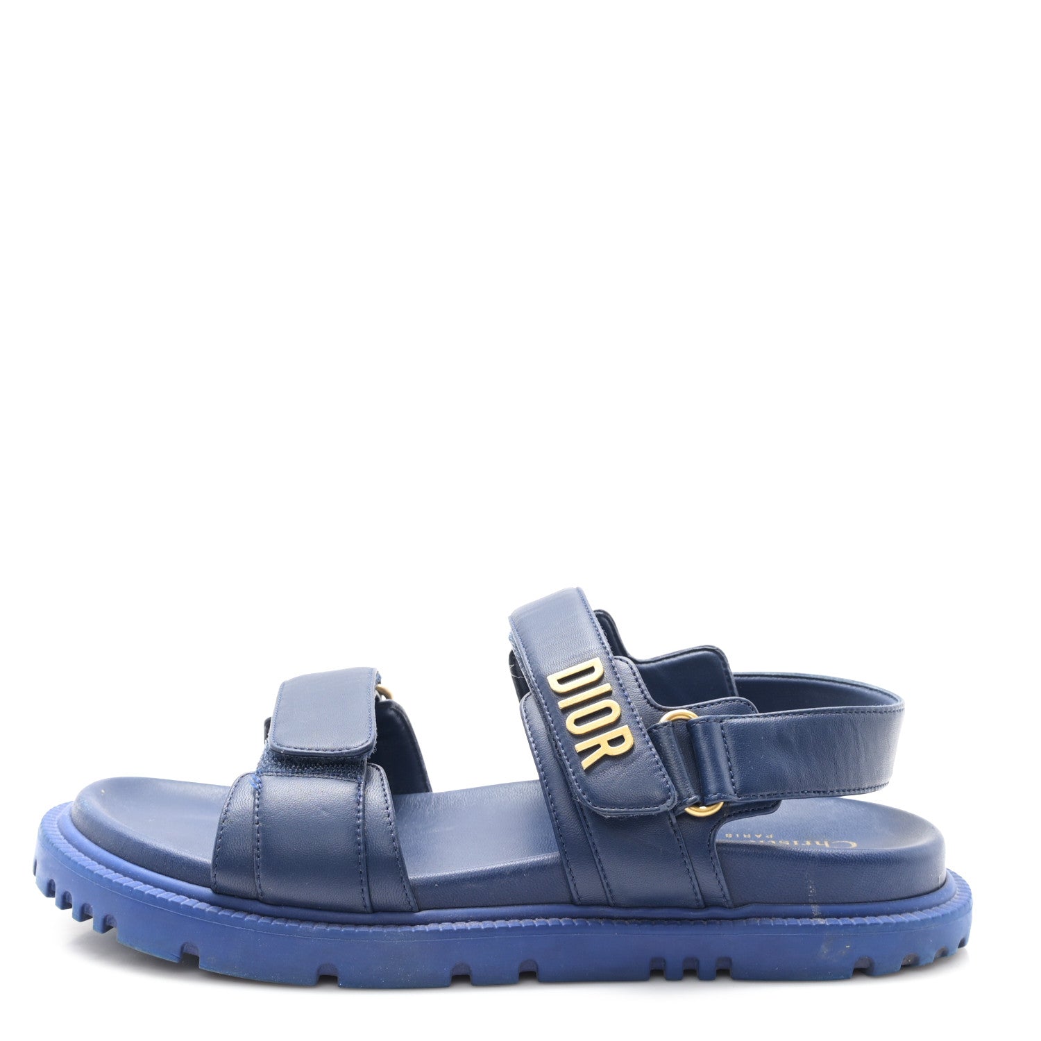 Christian Dior Lambskin Dioract 10mm Sandals 39 Deep Blue 1 of 10
