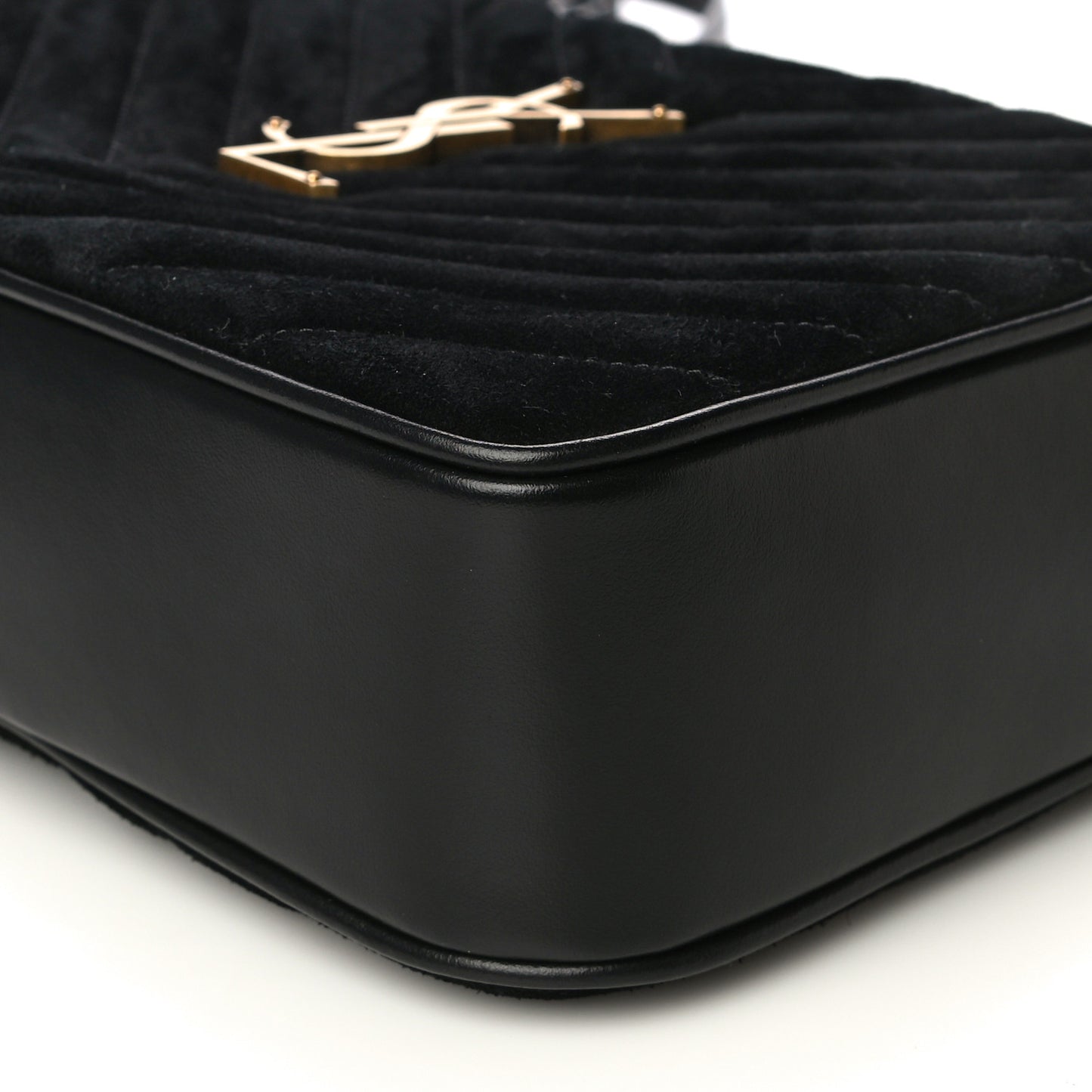 Suede Calfskin Monogram Lou Camera Bag Black