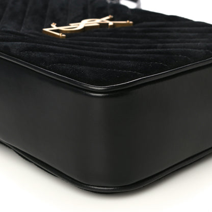 Saint Laurent Suede Calfskin Monogram Lou Camera Bag Black 10 of 12