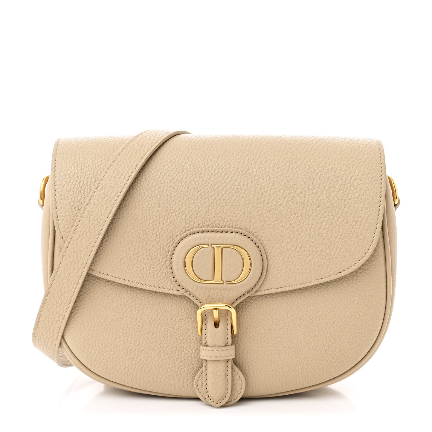 Grained Calfskin Medium Bobby Flap Beige