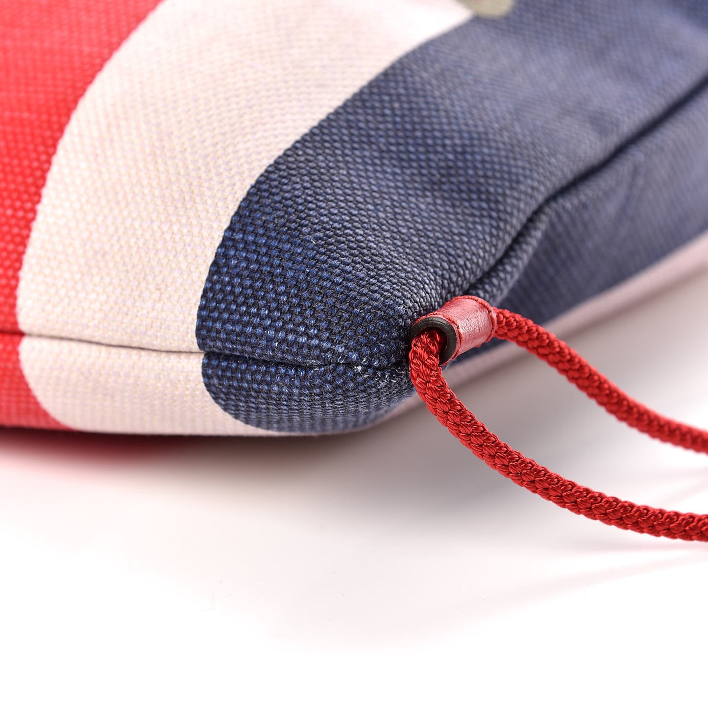 Canvas Logo Sylvie Stripe Drawstring Backpack Red