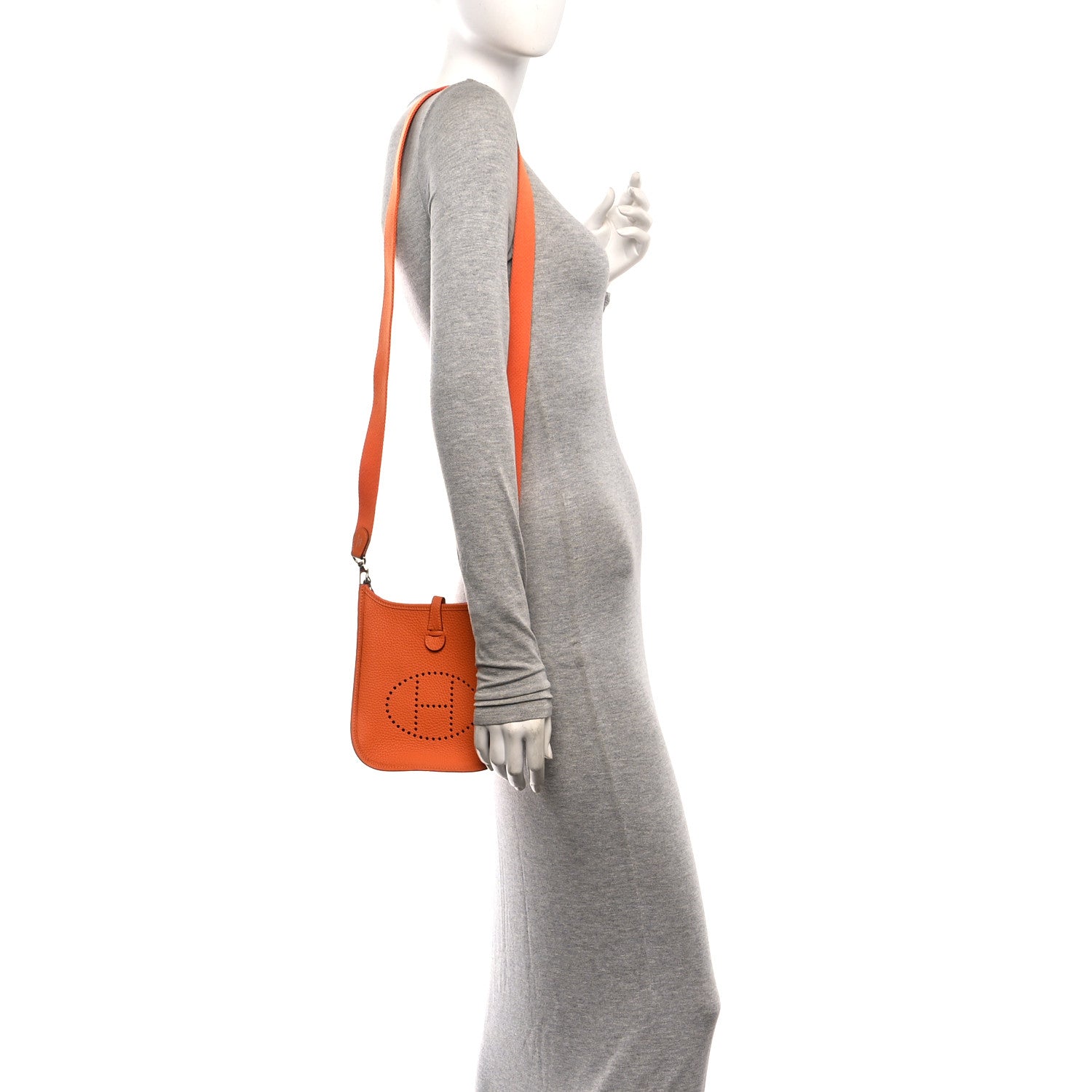 Hermes Taurillon Clemence Evelyne TPM Orange 2 of 10