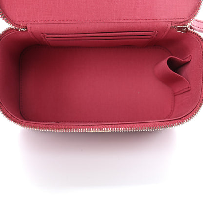 Chanel Lambskin Quilted Small Top Handle Vanity Case With Chain Dark Pink 4 of 4