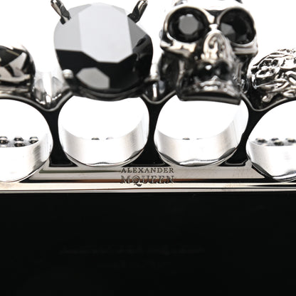Alexander McQueen Nappa Studded Skull Knuckle Box Clutch Black 6 of 8