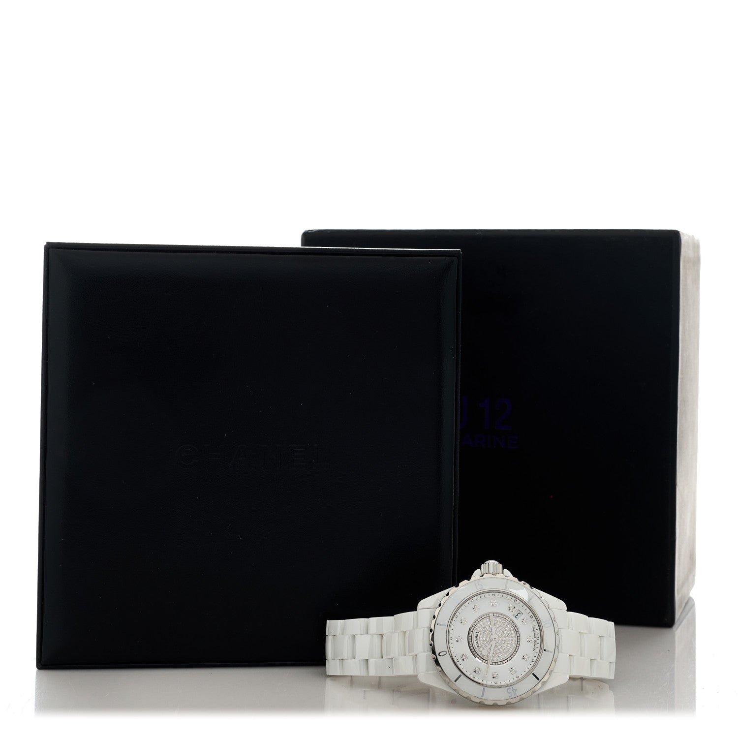 Chanel Stainless Steel Ceramic Diamond Dial 33mm J12 Quartz Watch White 5 of 5