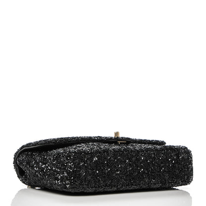 Chanel Sequin Embroidered Medium Flap Bag Black 4 of 7