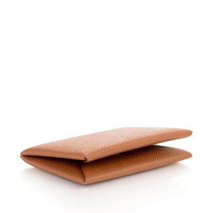 Hermes Epsom Calvi Card Case Miel 4 of 7