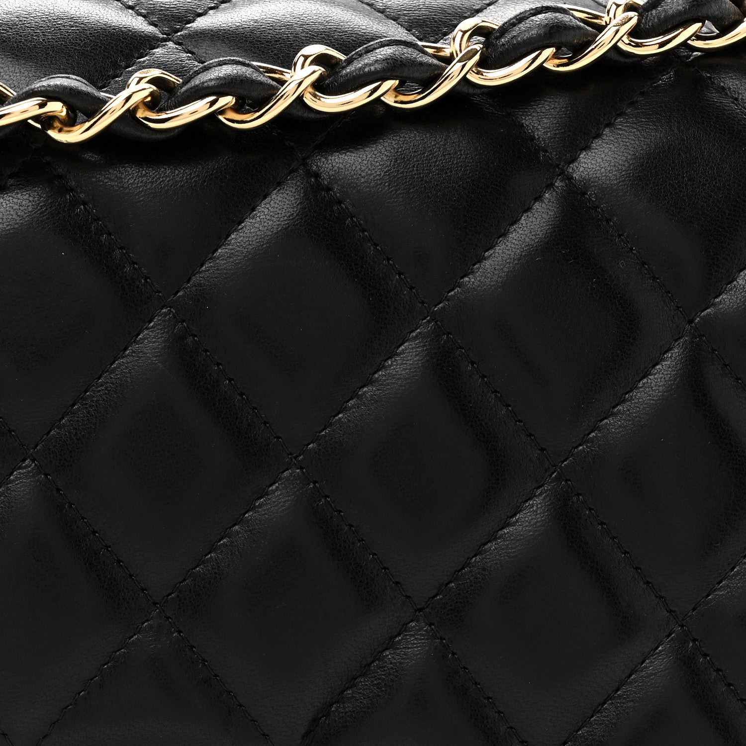 Chanel Lambskin Quilted Jumbo Double Flap Black 8 of 12