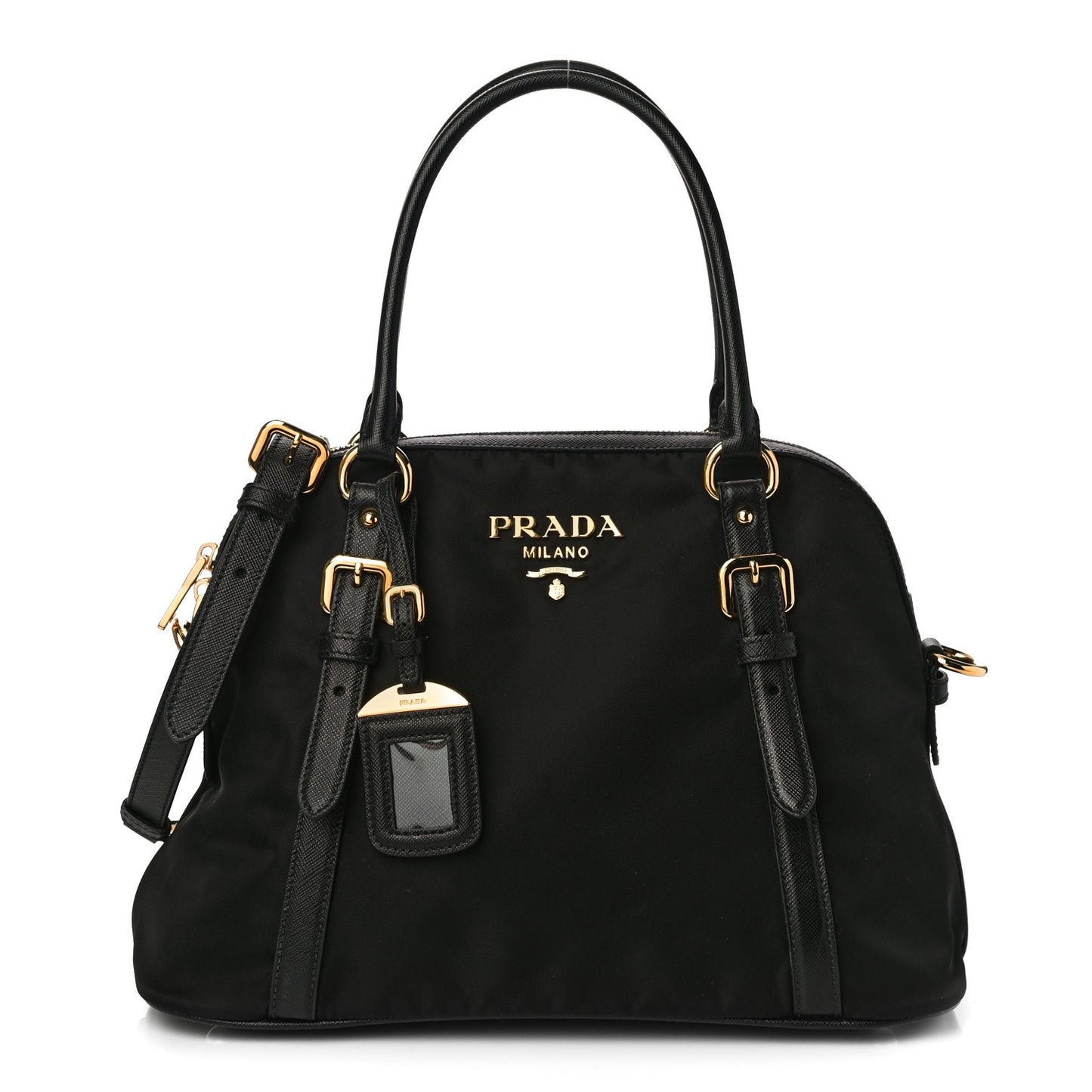 Tessuto Nylon Saffiano Tote Black