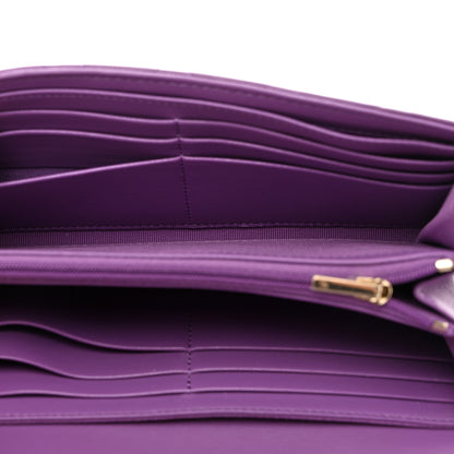 Chanel Lambskin Quilted Large Flap Wallet Purple 5 of 9