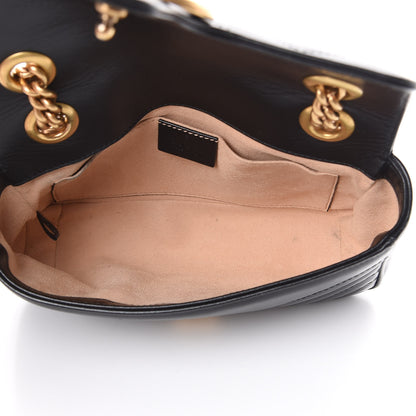 Gucci Calfskin Matelasse Mini GG Marmont Shoulder Bag Black 4 of 19