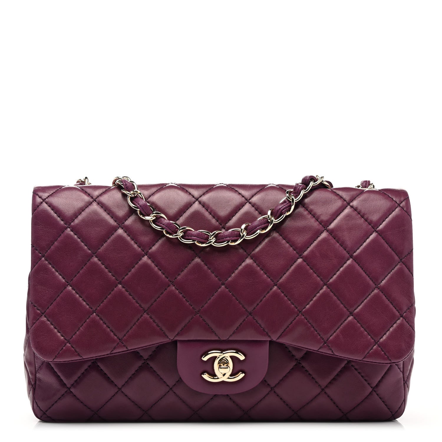 Chanel Lambskin Quilted Jumbo Single Flap Purple 1 of 9