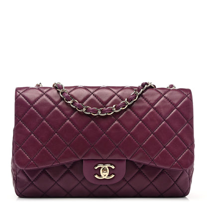 Chanel Lambskin Quilted Jumbo Single Flap Purple 1 of 9